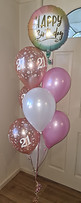 21st birthday balloons, pink birthday balloons