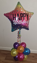 Rainbow balloons, cluster balloons, happy birthday balloons