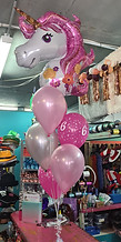 6th birthday balloons, unicorn balloons, pink birthday balloons