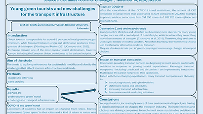 Young green tourists and new challenges for the transport infrastructure