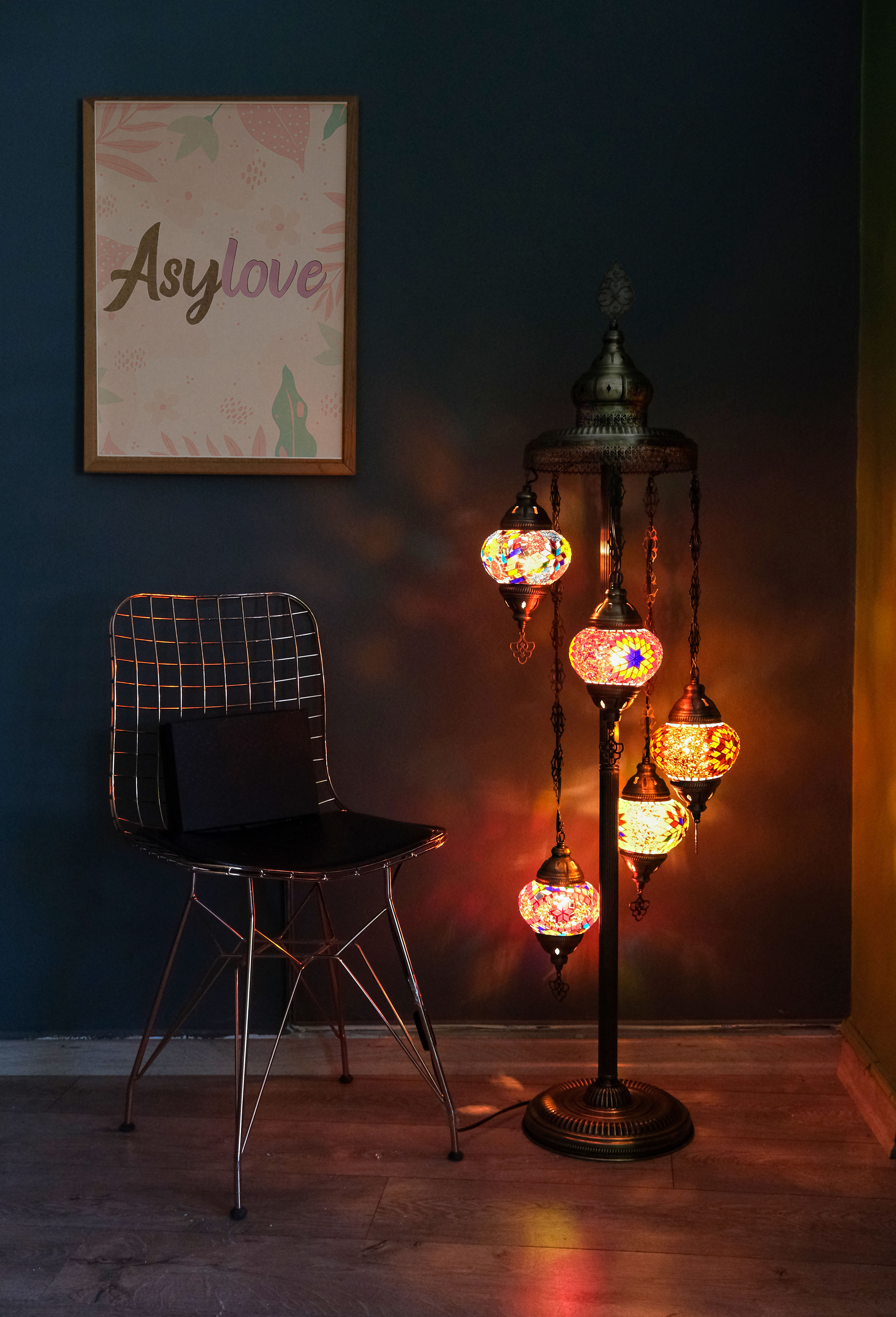 5 globe turkish floor lamp