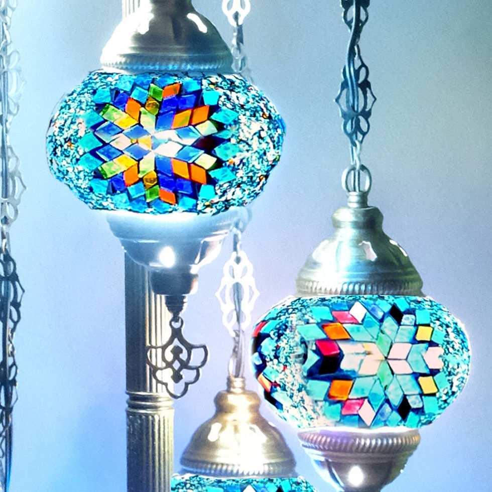 Thumbnail: 5 globe turquoise turkish floor lamp