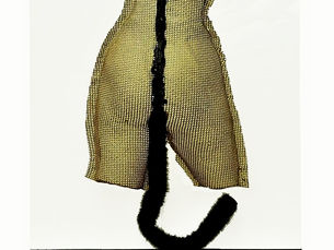 Sculpture contemporaine en résille de résine représentant un chat stylisé | Arson sculptures