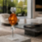 sculpture bonbon orange métallisé résine papillotes argent Arson sculpteur pop contemporain français