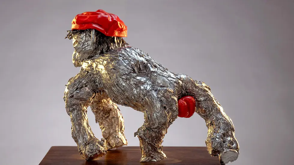 Sculpture Contemporaine singe King Kong bois résine — Arson Sculptures