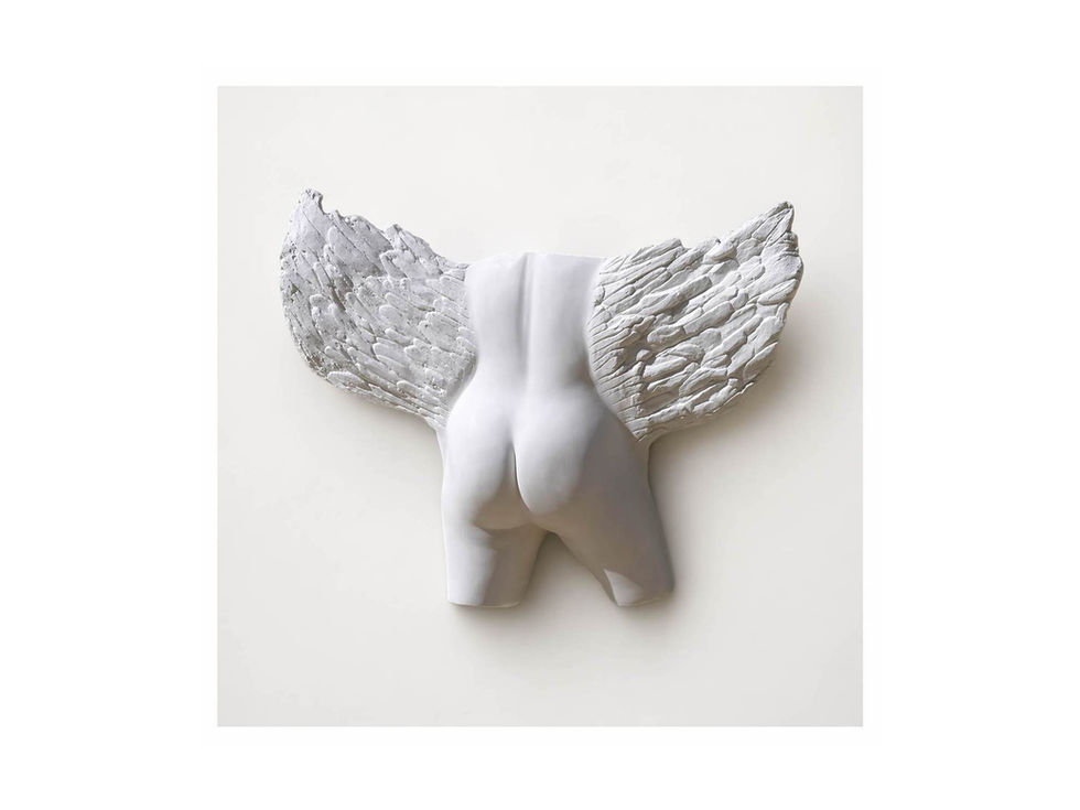 sculpture murale contemporaine blanche résine Angélique - Arson sculpteur français