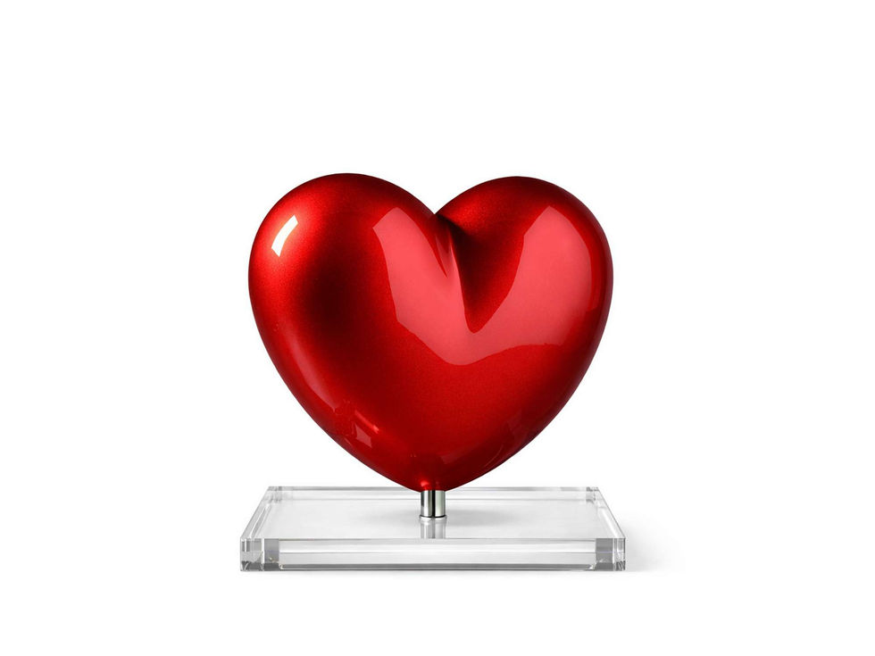sculpture pop joli cœur rouge résine déco Arson sculpteur contemporain français