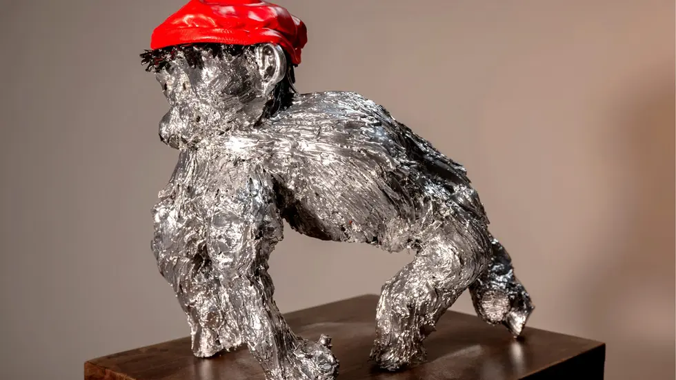 Sculpture Contemporaine animal King Kong bois résine — Arson Sculptures
