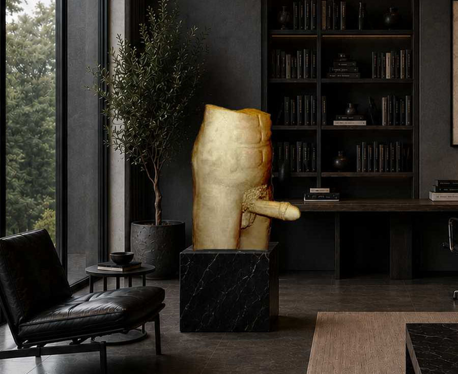 sculpture contemporaine engagée phallocrate abus de pouvoir patriarcat plâtre Arson sculpteur français