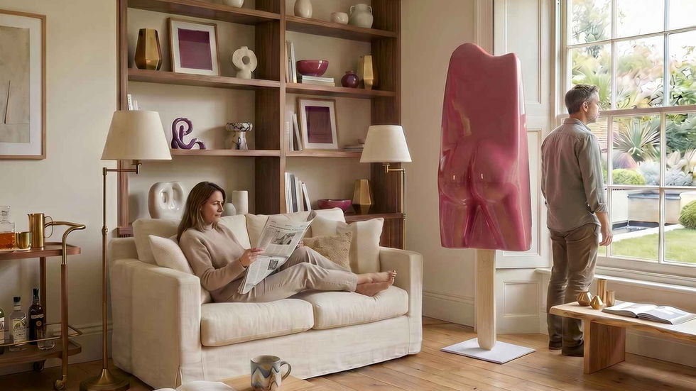 Grande sculpture contemporaine pop art monumentale framboise Esculmau 230 cm Arson sculpteur français