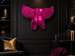 Sculpture contemporaine « Angélique » d’Arson, œuvre Pop en résine aux formes inspirées de l’imaginaire populaire.