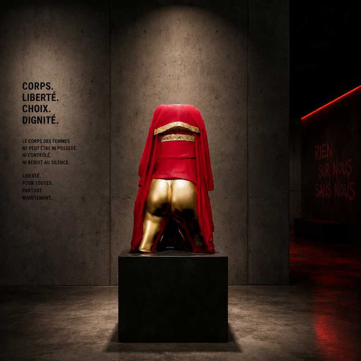 sculpture liberté femmes musulmanes oppression religions soumission Arson sculpteur contemporain français