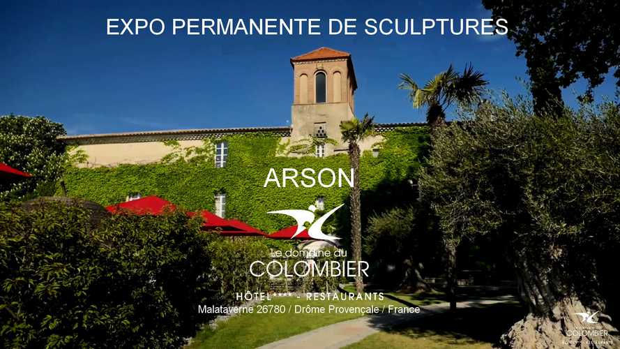 Domaine du Colombier à Malataverne dans la Drôme, hôtel restaurant étoilé Michelin où étaient exposées les sculptures contemporaines de l’artiste Arson
