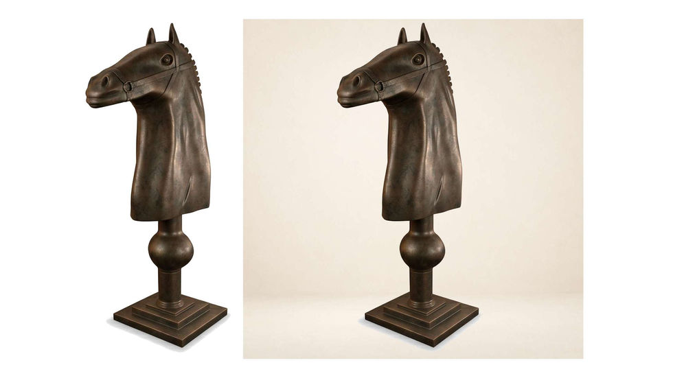 Sculpture contemporaine monumentale résine cavalier échecs effet bronze par Arson