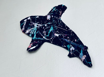 Shark, by Ruby, cardboard, paper cache, acrylic