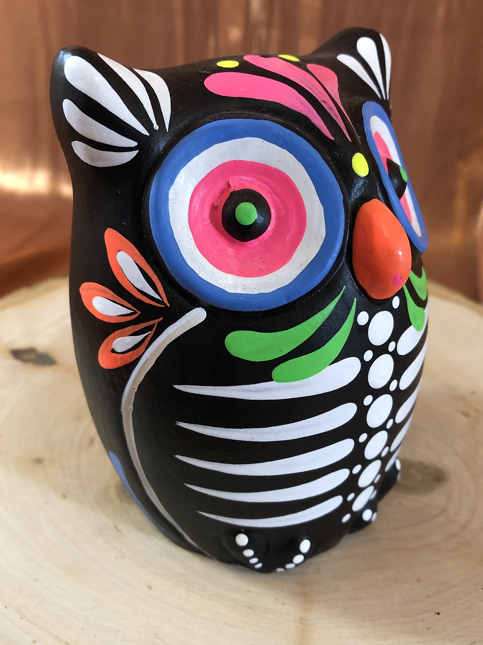Thumbnail: Hand-painted Owl Skeleton Ceramic