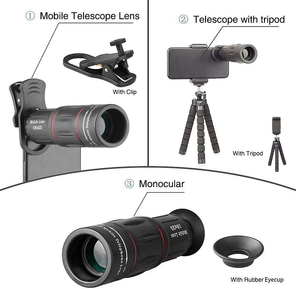 Miniatura: Apexel - Kit de fotografía de teléfono flexible para trípode de teléfono + obtur