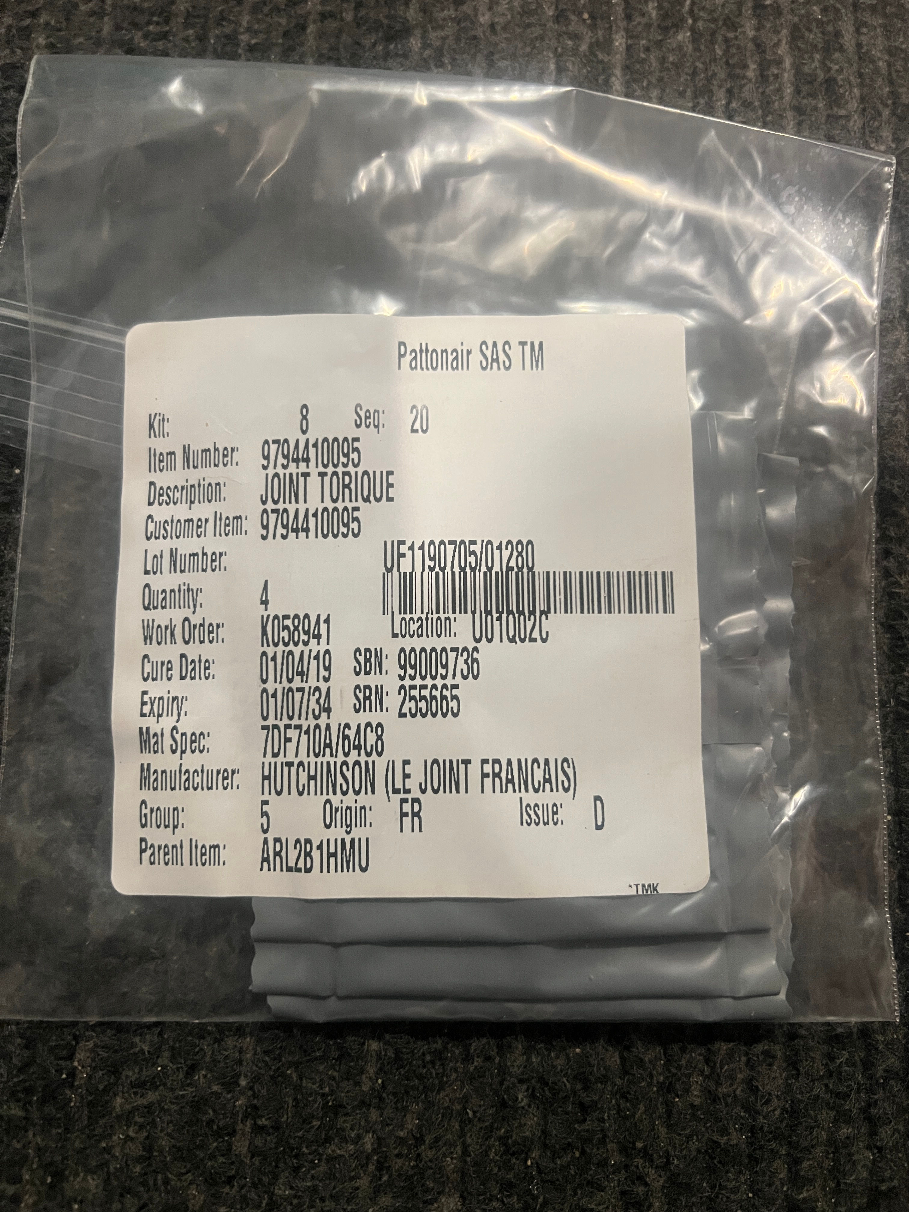 O-Ring P/No: 9794410095