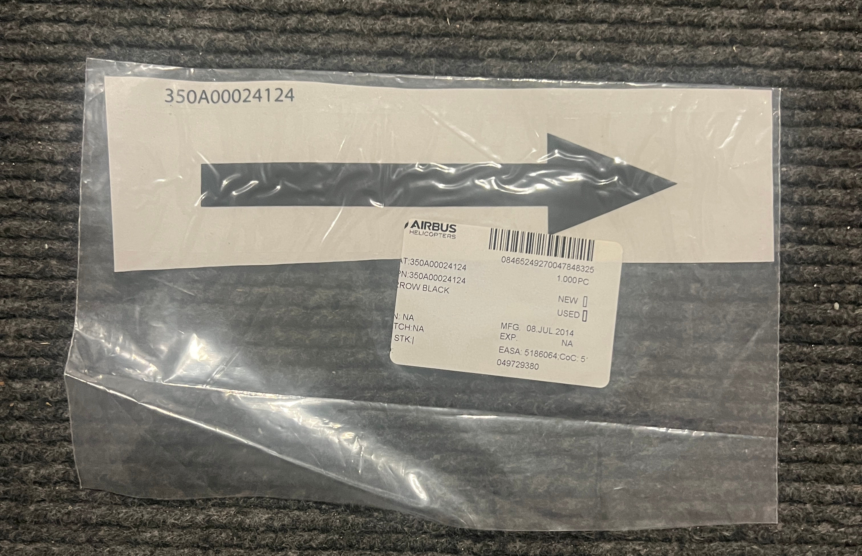 Decal, Arrow Black P/No: 350A00024124