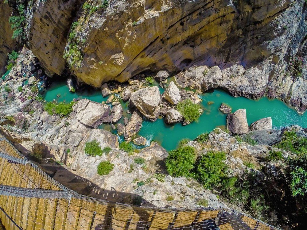 Caminito del Rey walkway along the cliffs