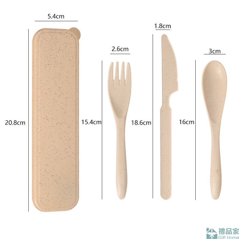 縮圖：小麥便攜餐具3件套
