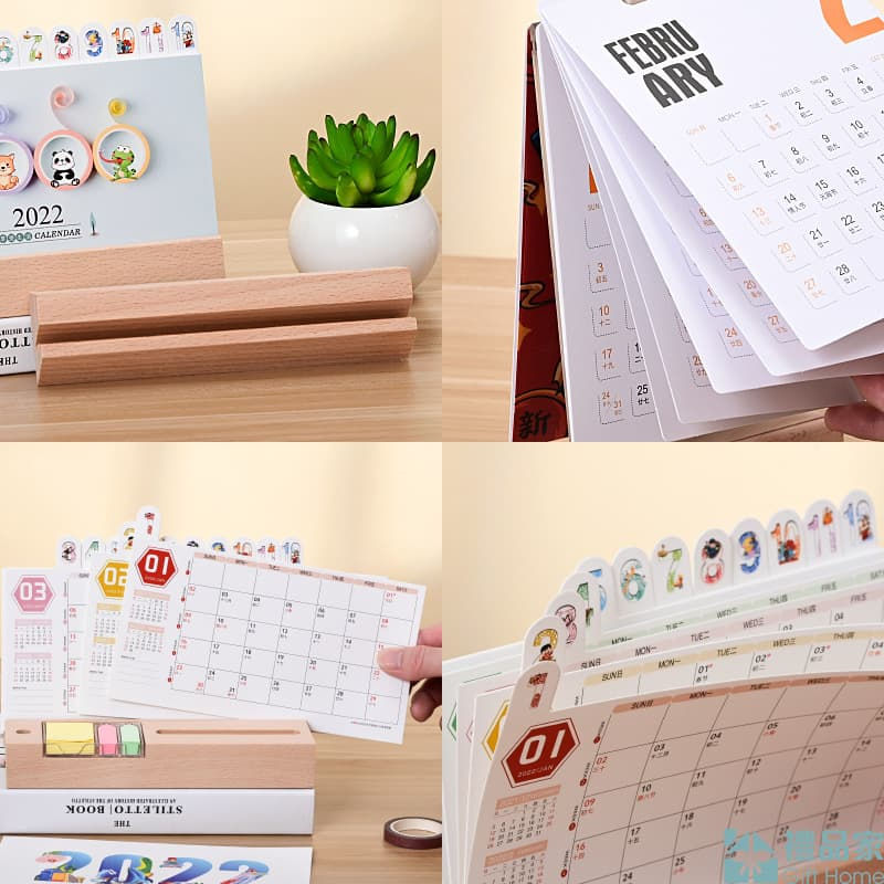 縮圖：簡約實木多功能枱曆