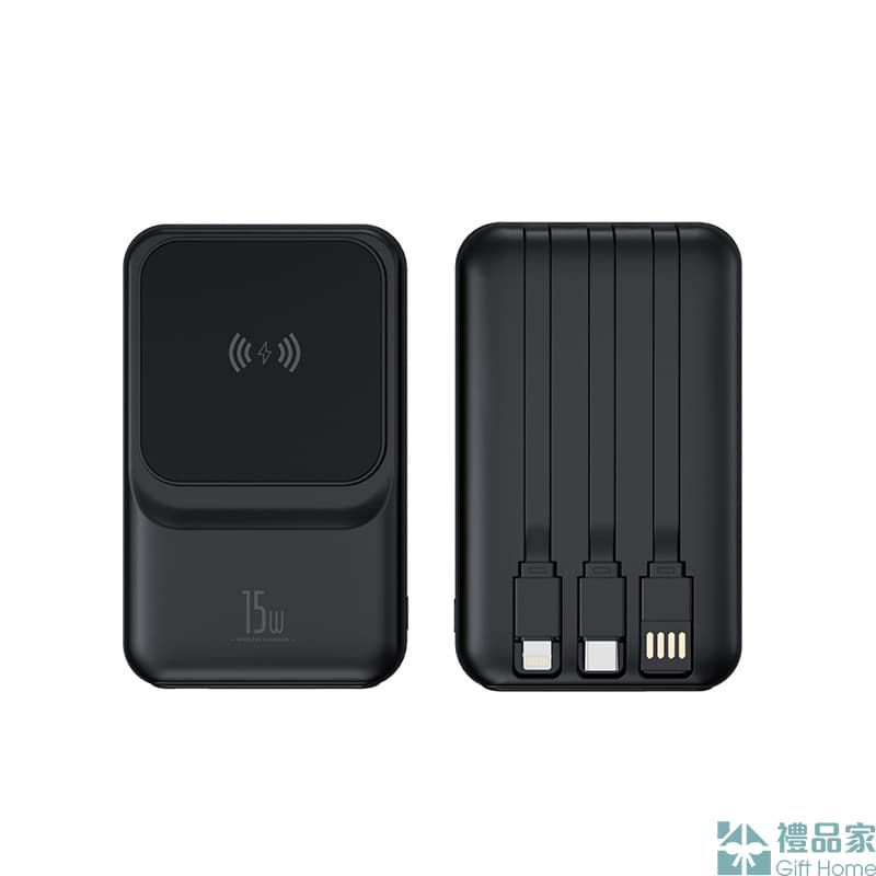 縮圖：大容量自帶線無線移動電源