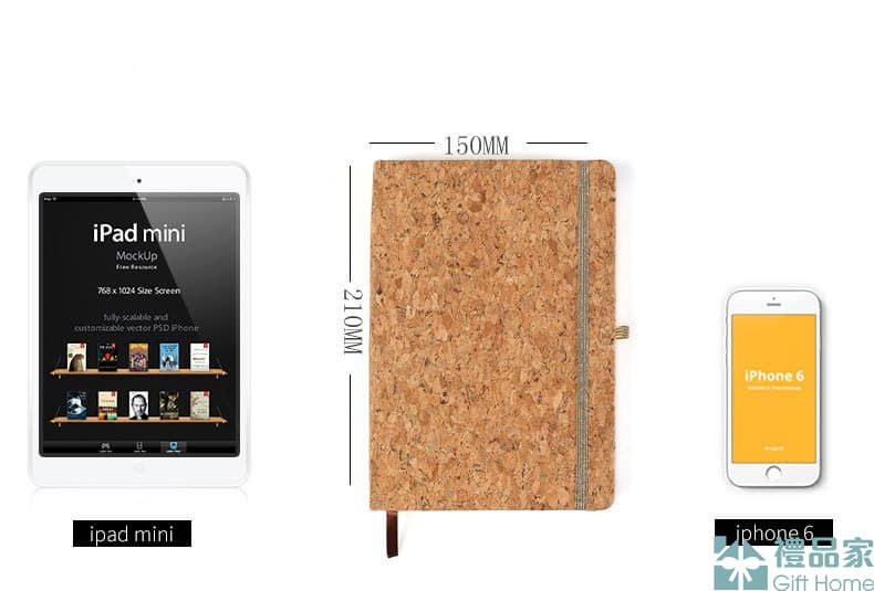 Thumbnail: Cork Grain PU Leather Notebook