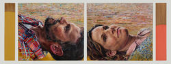 Adam and Eve, oil on canvas with reclaim