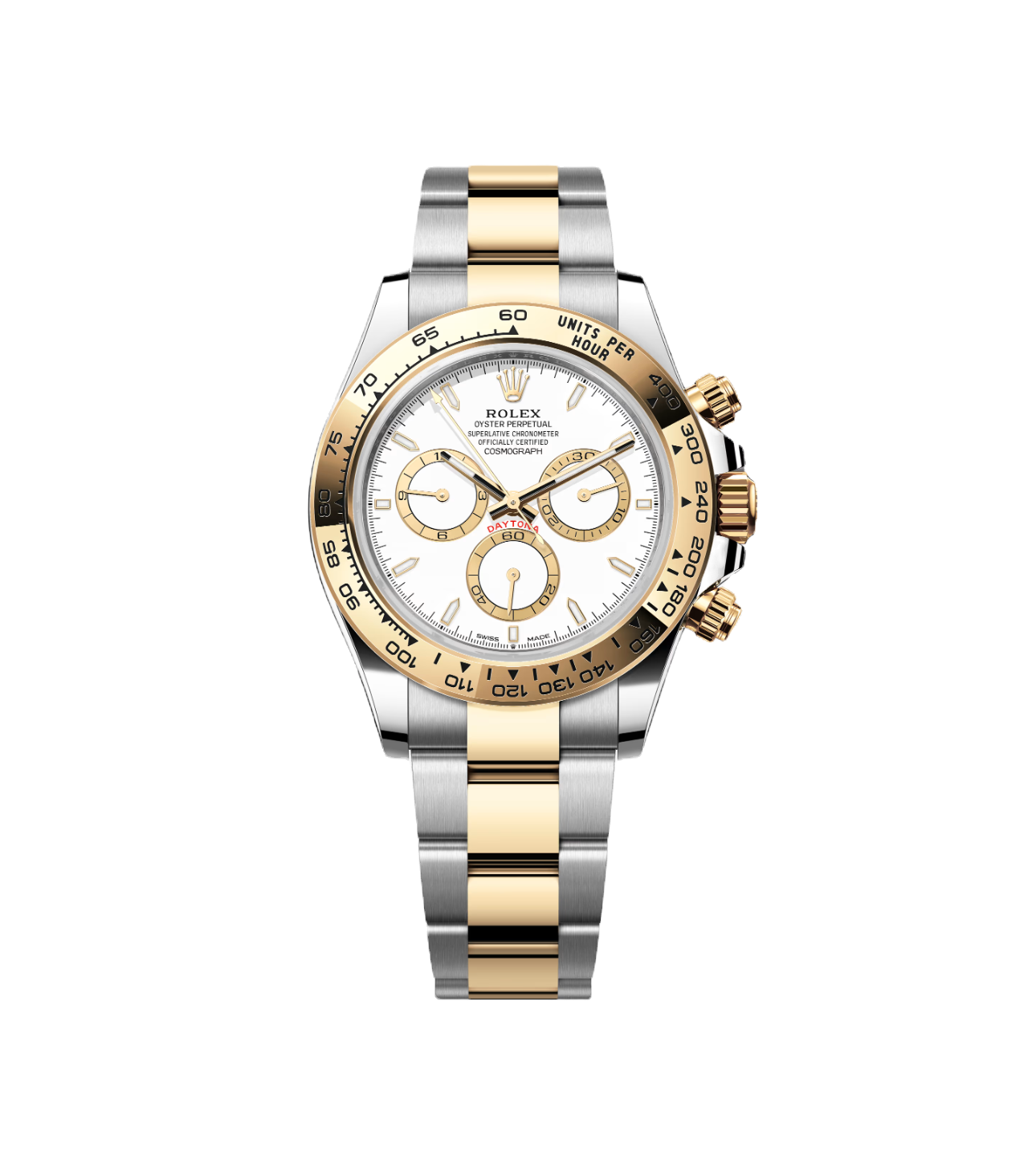 Super Clone Rolex Cosmograph Daytona, White And Yellow Gold