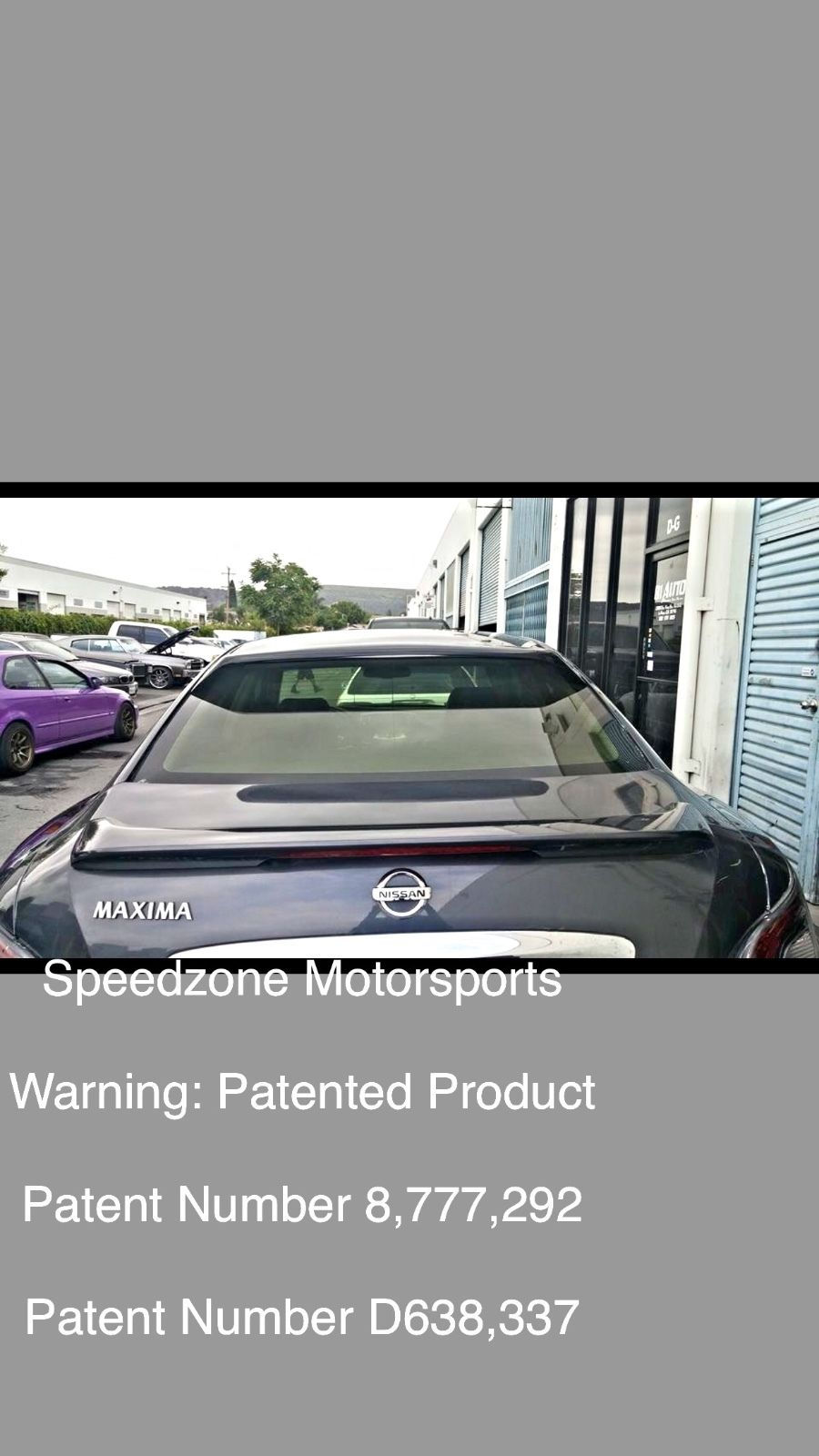 Thumbnail: Speedzone Rear Roof Visor With Brackets JDM Maxima 4dr 09 10 11 12 13 14