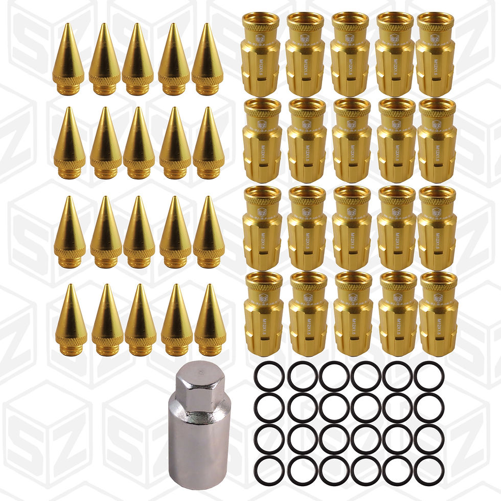 Thumbnail: SPEEDZONE RACING ALUMINUM LUG NUTS WITH SPIKES 20PCS 12X1.50 WITH KEY
