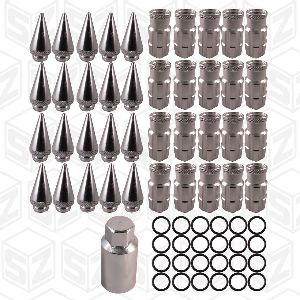 Thumbnail: SPEEDZONE RACING ALUMINUM LUG NUTS WITH SPIKES 20PCS 12X1.50 WITH KEY