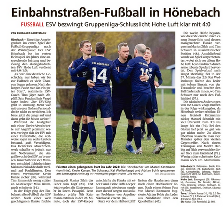 Einbahnstraßen-Fußball in Hönebach