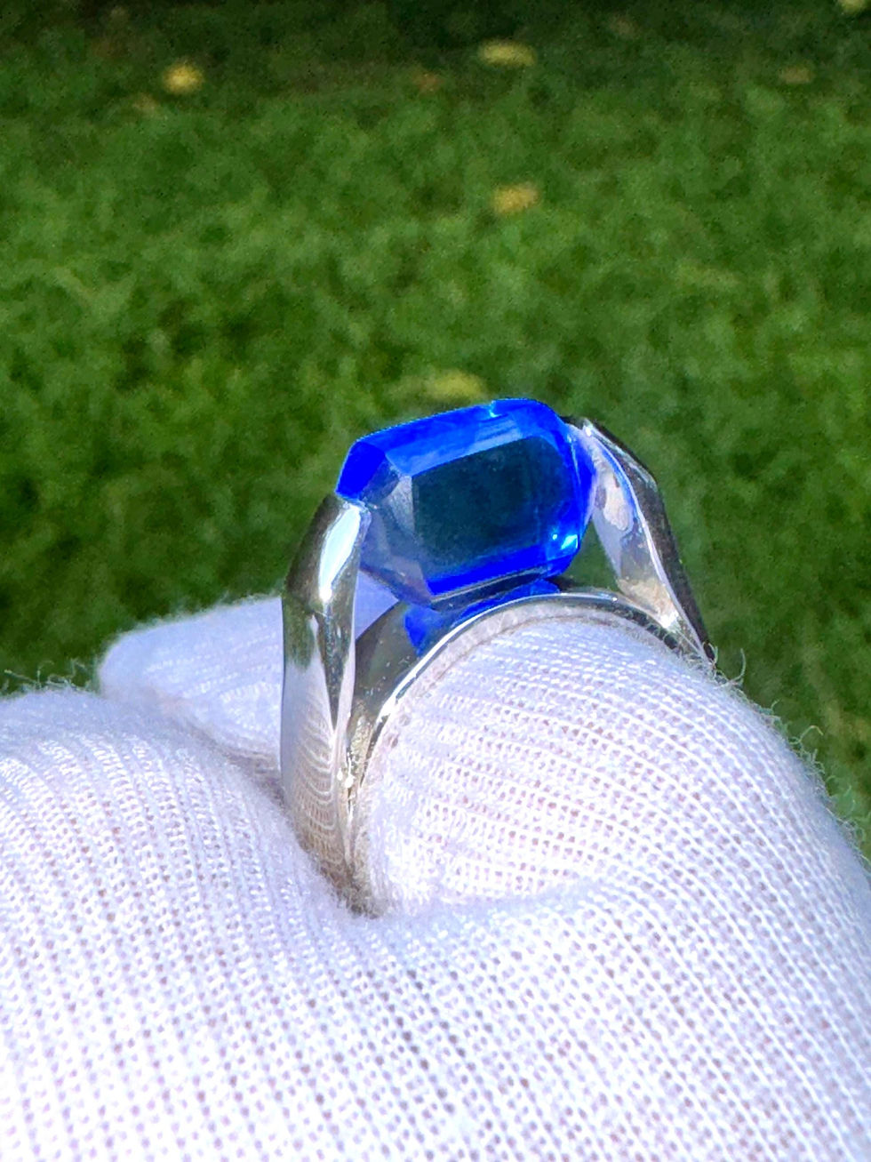 Thumbnail: Siberian Blue Crystal Ring | Sterling Silver, Handcrafted Shamanic Jewelry