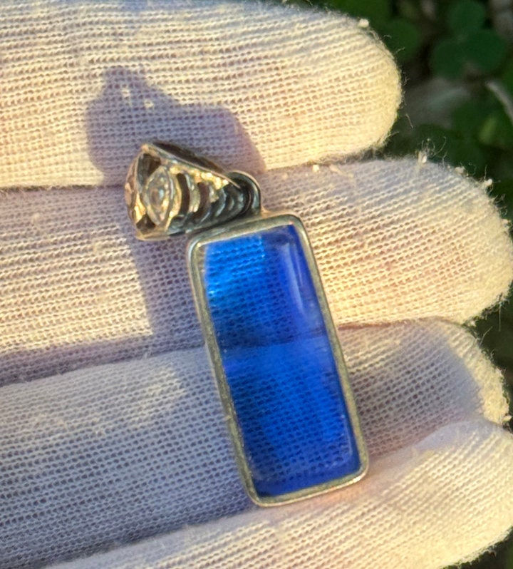 Thumbnail: S 159 - Siberian Blue Simple Pendant Hand made in Bali