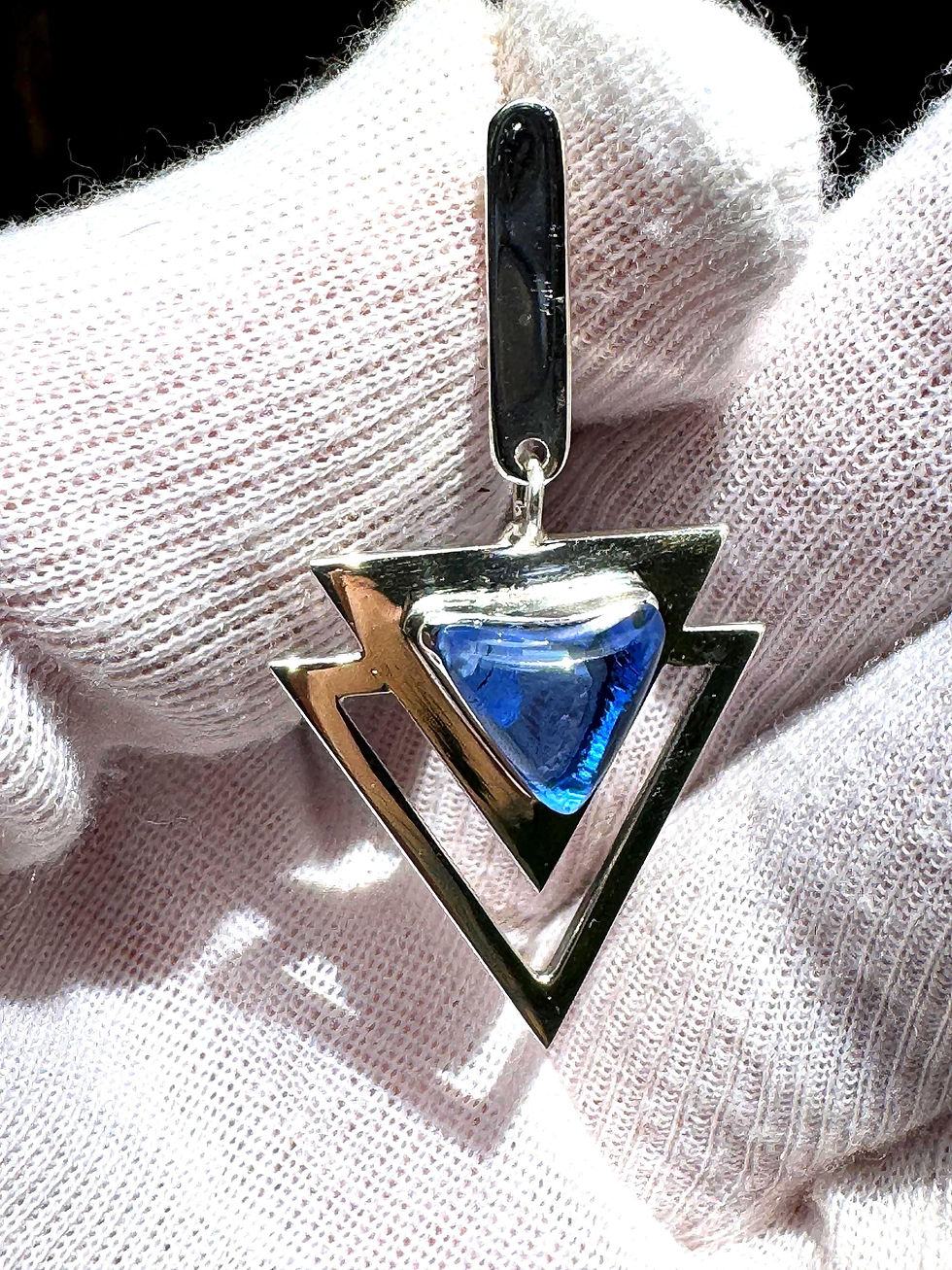 Thumbnail: Siberian Blue Quartz Sterling Silver Earrings: Third Eye Chakra Jewelry