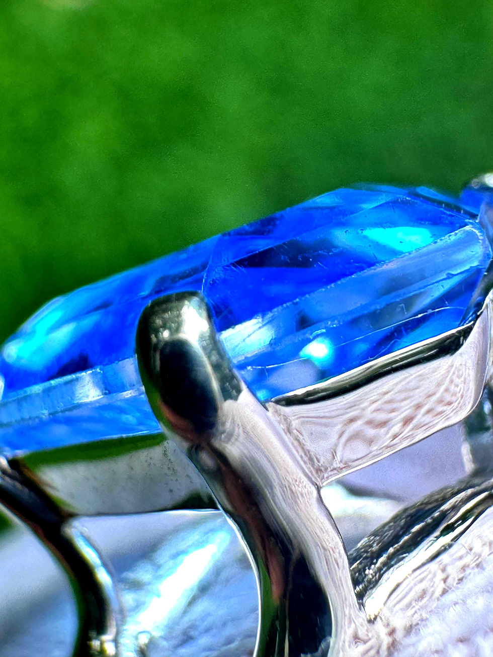 Миниатюра: Siberian Blue Seed Crystal Ring in Sterling Silver - Handcrafted Shamanic