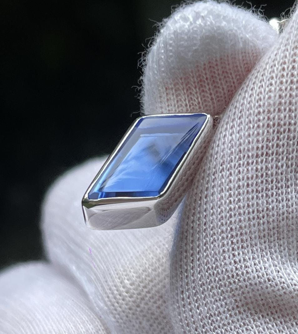 Thumbnail: ladies blue crystal ear rings Siberian Blue Simple Earrings reiki healing