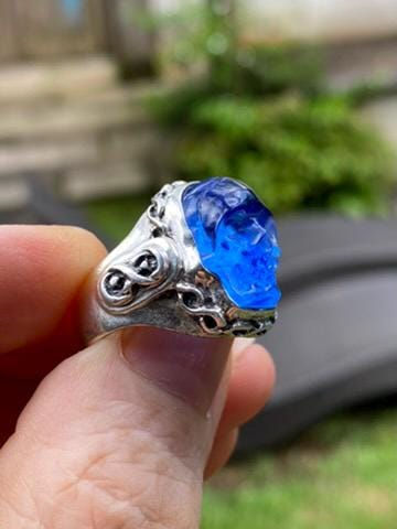 Миниатюра: Siberian Blue Skull Ring: Sterling Silver Infinity Knot symbol