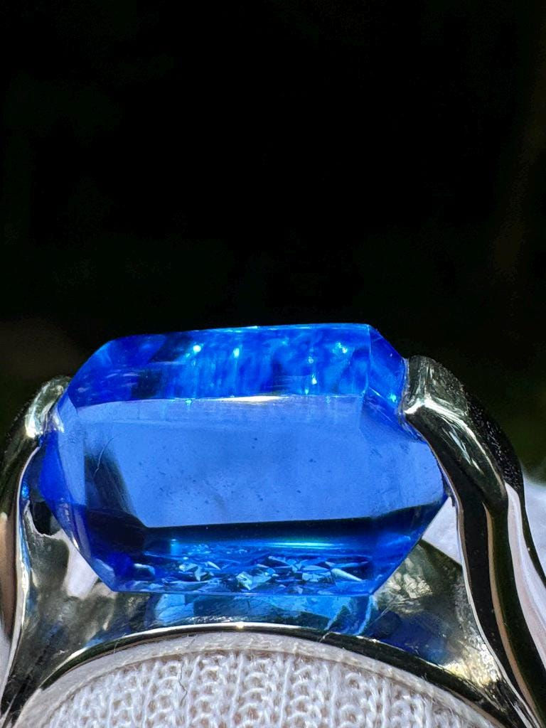 Миниатюра: Siberian Blue Crystal Ring | Sterling Silver, Handcrafted Shamanic Jewelry
