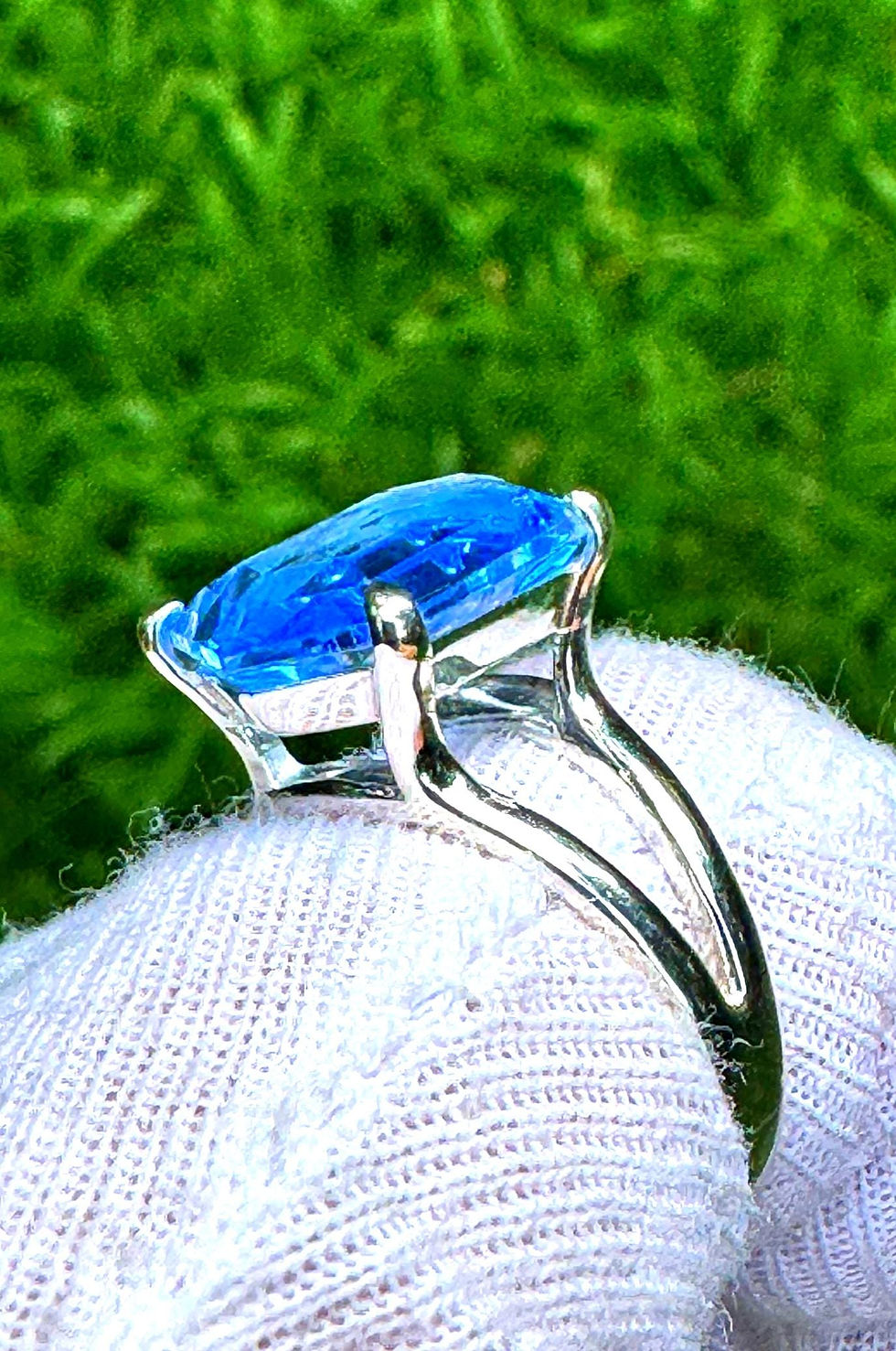 Миниатюра: Siberian Blue Seed Crystal Ring in Sterling Silver - Handcrafted Shamanic