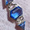 Thumbnail: Siberian Blue Crystal bracelet: Rhodium Plated Sterling Silver, Reiki Shamanic