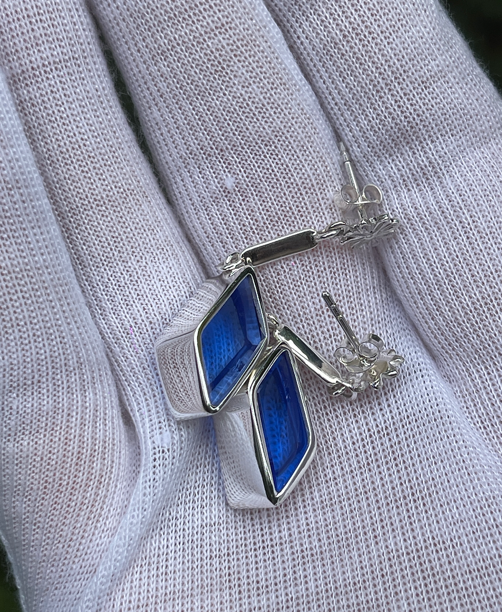 Thumbnail: EAR 16 - Siberian Blue Simple Earrings