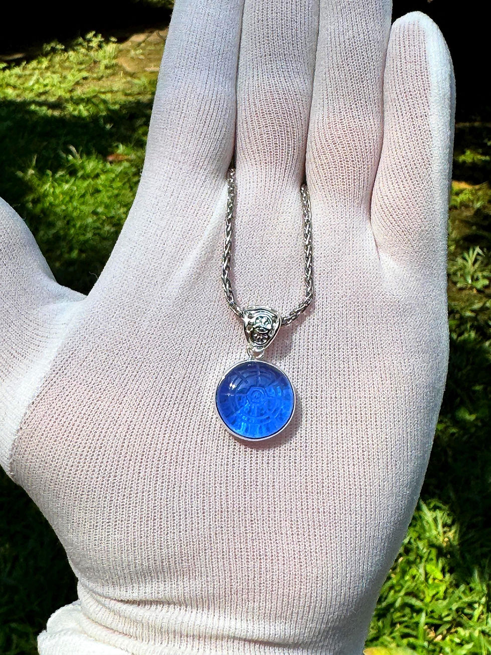 Миниатюра: Siberian Blue Star Gate Pendant – Arcturian Sacred Symbol in Crystal | Spiritual