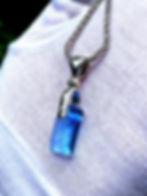 Thumbnail: Siberian Blue Quartz Sterling Silver Pendant | Shamanic Crystal Necklace