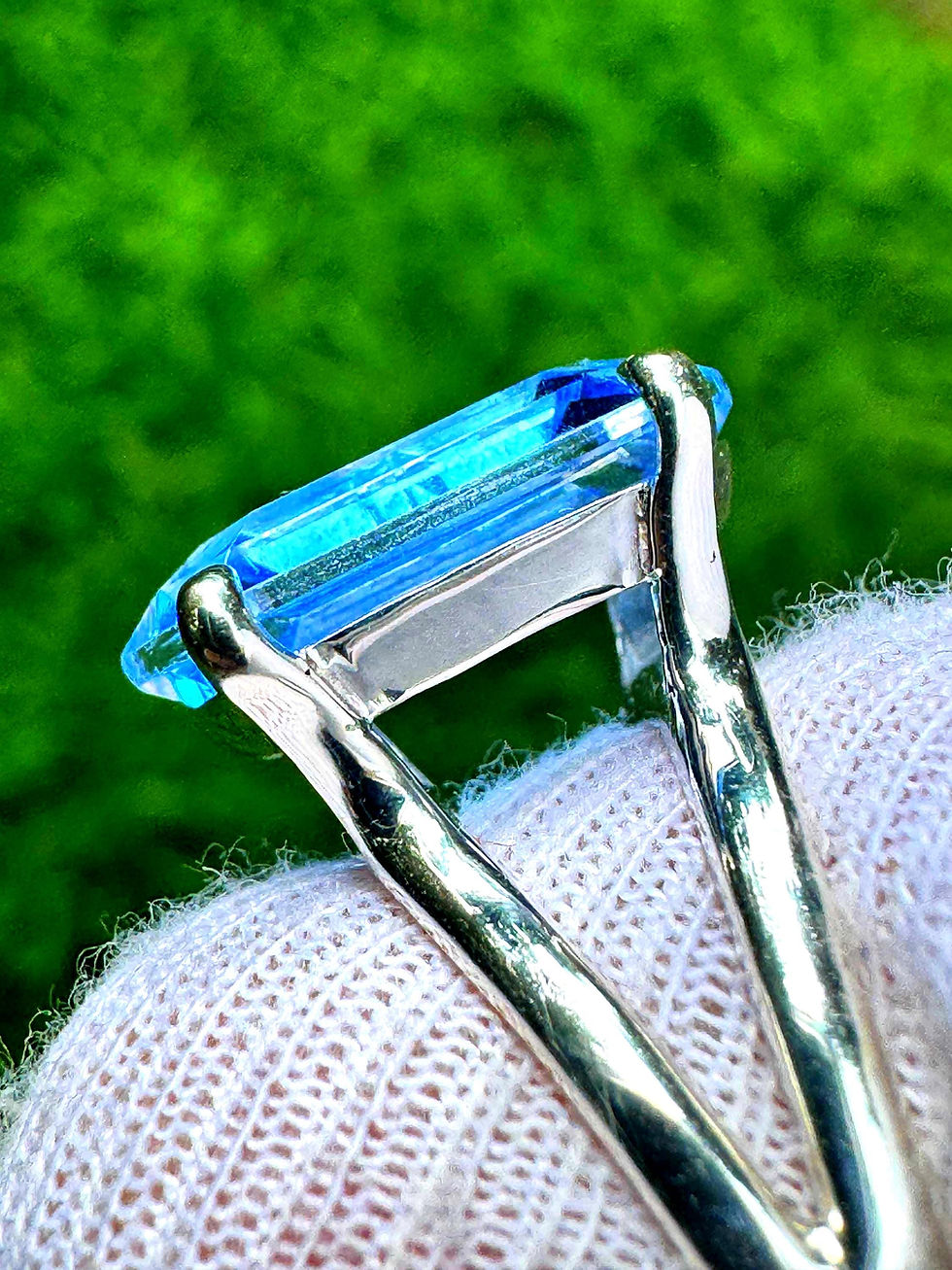 Миниатюра: Siberian Blue Seed Crystal Ring in Sterling Silver - Handcrafted Shamanic