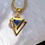 Thumbnail: Siberian Blue Crystal Pendant: Gold Plated Sterling Silver, Reiki Shamanic