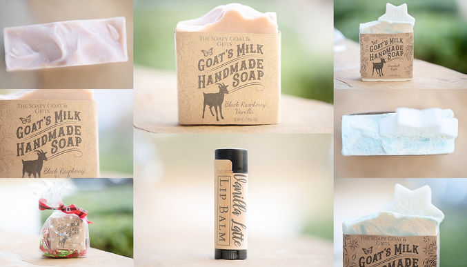 goat milk soap and chapstick styled picture
