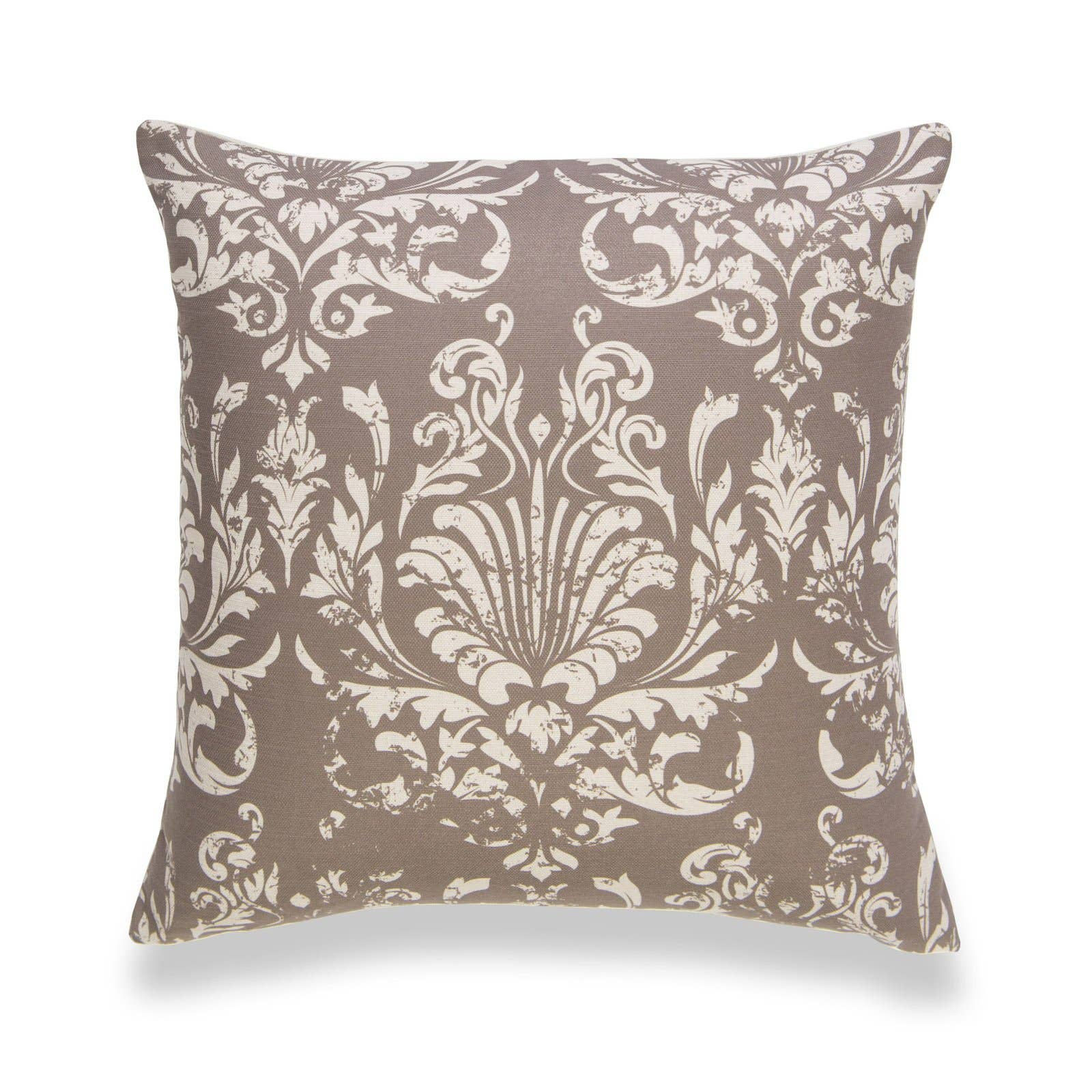 Modern Boho Throw Pillow Damask Brown, 20"